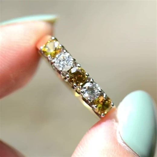 Yellow Sapphire and Diamonds 18ct Yellow Gold Five-stone Ring (0.90ct) - Etsy