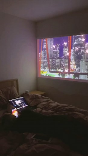Tried the fake window challenge 🌸💕 it was so calming #fakewindow #fakewindowchallenge #fakewindowtrend #projector #relax #calm