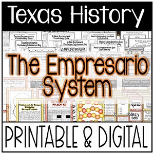 4th Grade Texas History / The Empresario System / TEKS-based