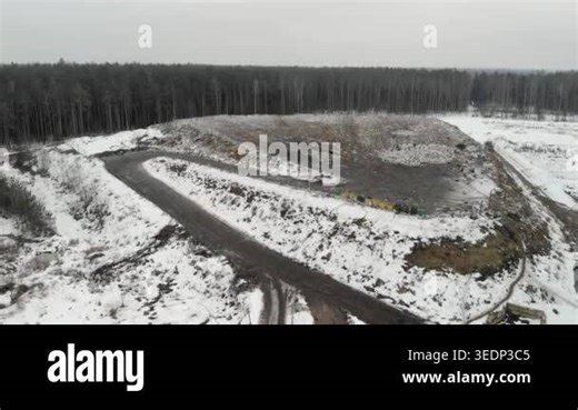Top view of the solid waste landfill. Flying over the dump Stock Video Footage - Alamy