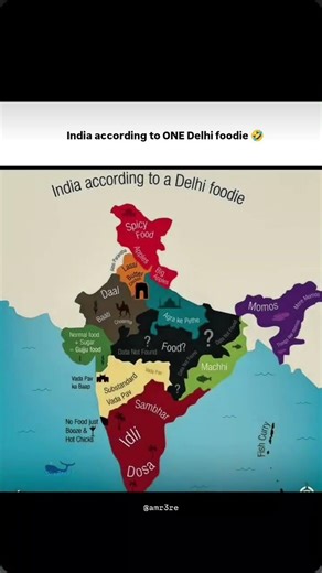 India According to ONE Delhi Foodie – The Funniest Food Map Ever! 😂🇮🇳