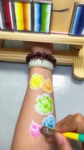 Easy Flower Face Paint Design | Quick Beginner Tutorial✨#facepainting #art #flowers #rose #shorts