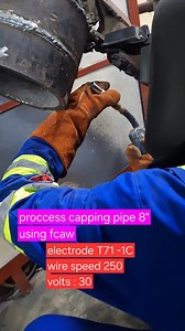Proccess capping pipe 8" using fcaw-gs.electrode T71 -1C #welder #welding #fcaw #pipewelder #weldertraining #welderlife | Nampati Tarigan