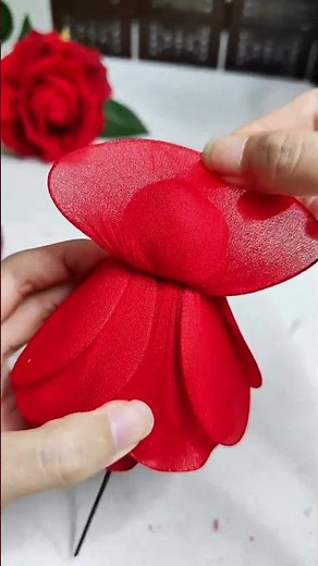 DIY Fabric Rose Flower 🌹 | Handmade Rose with Fabric and Wire | Easy Flower Tutorial #FabricRose
