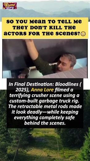 In Final Destination Bloodlines (2026), the special effects team built a garbage truck crusher with