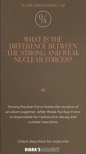 What is the difference between the Strong and Weak Nuclear Forces #learnphysics #quiz #physicsquiz