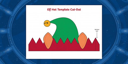 Santa's Elf Hat Template Cut-Outs