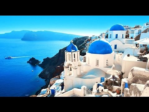 SANTORINI - La bella isla griega en azul y blanco