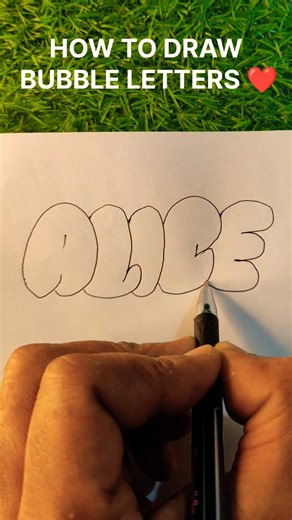 Alice Name in Bubble Letters 💙 | Easy & Cute Lettering Tutorial ✨