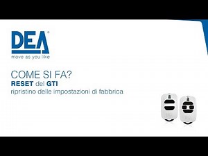 Radiocomando GTI - come eseguire il RESET