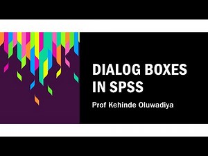 Dialog boxes in SPSS