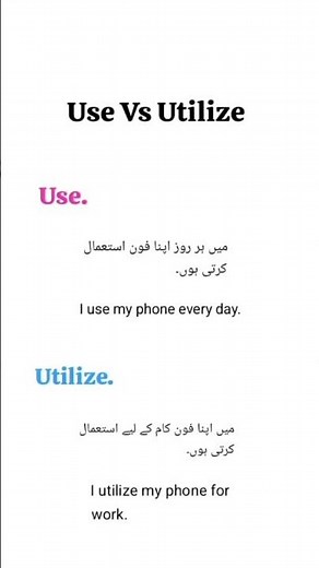 Difference between use and utilize.