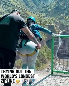 Trying out the world's longest zipline🫣 | Viral Stories
