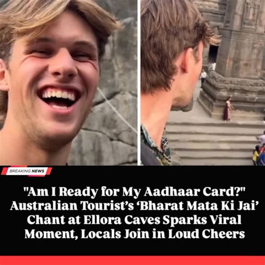 @new.spresso on Instagram: "An Australian travel vlogger created a viral sensation during his visit to the iconic Ellora Caves in Maharashtra after passionately chanting “Bharat Mata Ki Jai” and “Jai Shree Ram” inside the historic Kailasa Temple complex. The spontaneous chant instantly caught the attention of nearby visitors, with locals and fellow tourists joining in, turning the moment into a lively cultural exchange. Adding a humorous twist, the tourist later captioned the video “Am I ready f