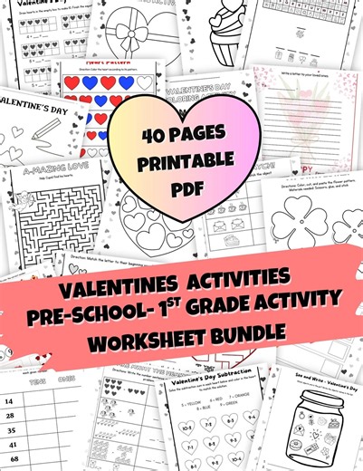 Preschool to 1st Grade Math & Activity Worksheets | Printable Learning Pack - Etsy