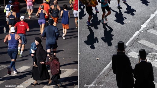 A Fascinating Montage of Hasidic Families Trying to Cross the Street During the New York City Marathon