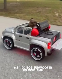 This power wheels is RAD! 👍💯🔊 Install by John Martin The 6.5” DD1506 looks perfect for this! #ddaudio #powerwheels #dd1506 #caraudio #silverado #chevy #checytrucks #truck #chevysilverado #bass #basshead | DD Audio