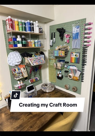 Organize Your Craft Room with Peg Board and Ribbon Wall