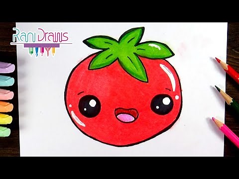 Cómo dibujar un TOMATE kawaii - How to draw a kawaii TOMATO