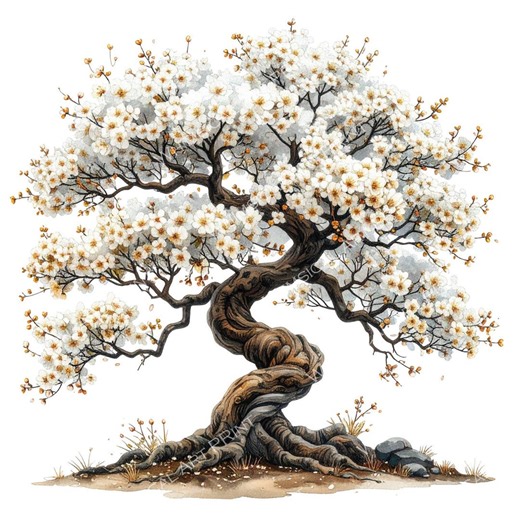 12 Cherry Blossom Tree of Life Clipart PNG - Watercolor Style (digital Download, Commercial Use) - Etsy