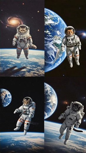 Cat Astronaut in Space 🐱🚀 | Cinematic AI Video #trending #cat #catastronaut #viral #spacex #space