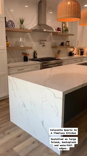 Calacatta Quartz Surfaces for Timeless Kitchen Design
