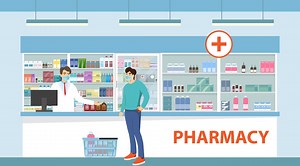 A Pharmacy Interior. A Customer Stands at the Counter and Buys Medication From a Pharmacist. Jpg/png/svg/eps/ai/webm - Etsy