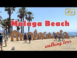 The Most Relaxing 4K Beach Walk in Malaga Malagueta