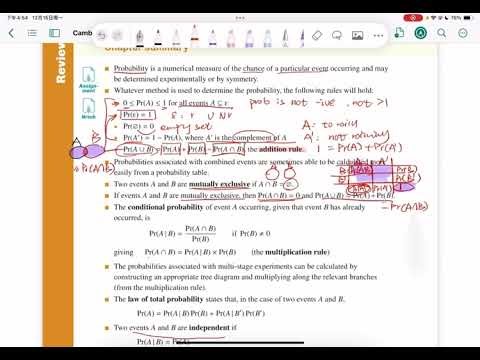 Probability chapter 9 summary VCE math methods unit 1&2