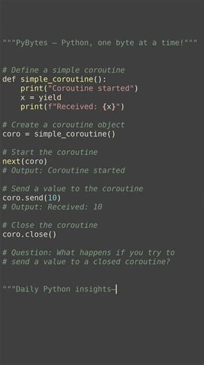 coroutine basics #python #showcase