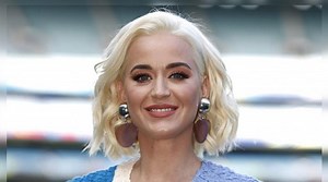 Katy Perry dons a giant voting sticker encouraging people to vote