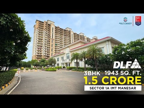 This 1950 sq. ft. 3 BHK + servant apartment in 1.5 Crore was built by DLF in Manesar, Sector 1A.