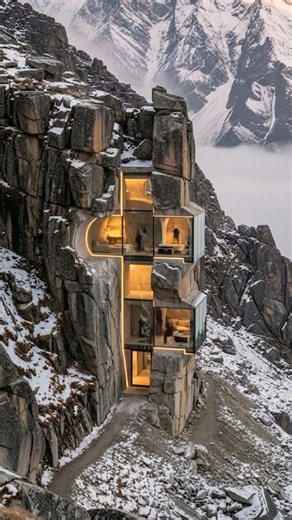 Smart Himalayan mountain retreat carved into