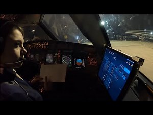 Beautiful FEMALE PILOT Start Up And Takeoff Rare Airbus A318 | Cockpit View