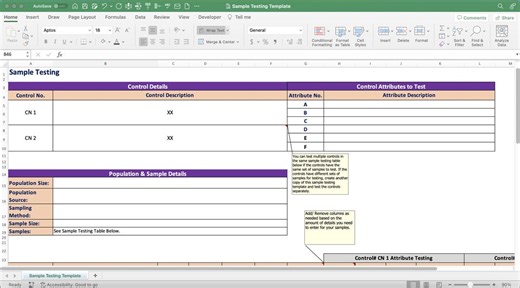 Streamlined Control Sample Testing Excel Template | Optimize Your Internal Audits & Assessments! - Etsy
