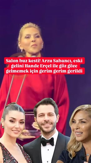 Ezgi Özdemir on Instagram: "Hakan Sabancı ile Hande Erçel’in olaylı aşkı geçtiğimiz aylarda sona ermişti. Ayrılık nedeninin ise Hande Erçel’i gelin olarak kabul etmeyen Arzu Sabancı olduğu konuşulmuştu. Eski kaynana Sabancı ile Hande Erçel ödül töreninde pişti oldu. Ödül töreninde ödül vermek için sahneye çıkan Sabancı’nın eski gelini Hande Erçel ile göz göze gelmemek için gösterdiği çaba dikkatlerden kaçmadı. 🎥(2.sayfa) #magazin #handeercel"