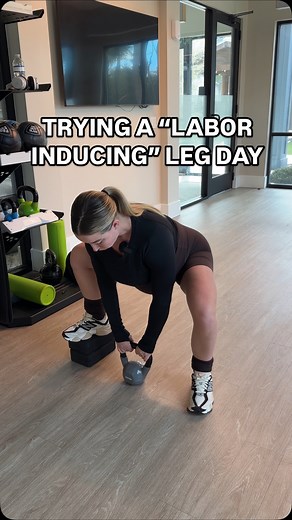 Gem  on Instagram: "We tried  If nothing else we got a killer workout in! here’s the full routine ⬇️ Mobility warmup up Duck Walks 4x30 seconds Sumo Squats 3x15 Lateral Step Ups 3x10 Uneven Sumo Squats 3x10 Lateral Lunges 3x10 ‼️I have been very active my entire pregnancy so modify as needed for yourself ‼️ Let me know if you try it out 﫶 #inducelabor #naturallyinducelabor #39weeks #pregnant #laborinduction #inducelabornaturally"