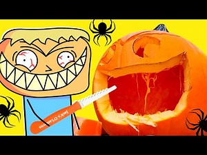 DIY Ethan Object invasion pumpkin carving fun kids Halloween activities :)