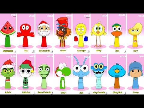 Incredibox Sprunki OC Phase 1 to Phase 4 Dr Antel, Hogi, Cosmo, Marshall, Watermelon, Ballerina