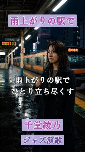 雨上がりの駅で （ジャズ演歌）｜AI歌手：千堂綾乃【オリジナル曲】｜もう戻れない夜｜#AI作詞 #AI作曲 #SUNO AI #shorts