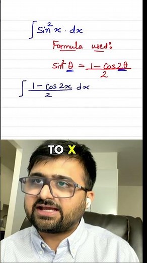 How to Integrate sin^2(x) in 30 Seconds! ⚡️ #calculus #apcalculus