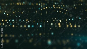 Abstract futuristic computer science concept. Sci-fi or information technology abstraction. Seamless loop animation 3D render with DOF 4k UHD 3840x2160