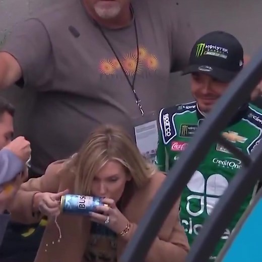 40M views · 37K reactions | The last time Kyle Larson Racing raced at Dover International Speedway, he won. His wife Katelyn got into the celebration as well, shotgunning a beer in victory lane.  | NASCAR on NBC | Facebook
