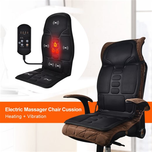 Hailicare Electric Heating Back Massager Portable Massage Chair Cussion Seat Pad For Car Home Office Lumbar Neck Pain Relief | Lazada PH