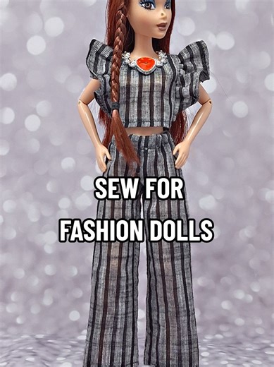 Sewing Palazzo Pants & Ruffle Blouse for Chelsea Doll