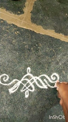 easy muggulu border design#rangoli border for beginners