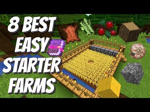 Minecraft: 8 EASY Starter Farms for Beginners. Easy farms in Minecraft.