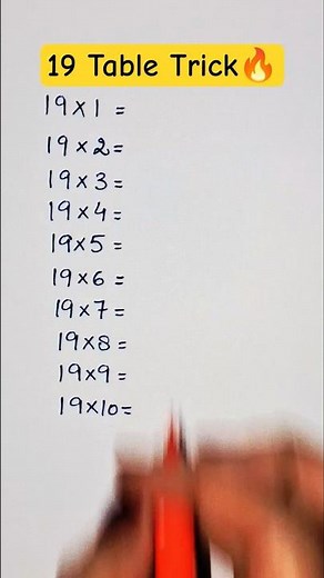 Table of 19 Trick🔥 Learn & Memorize the 19 Table Easily! #mathstable #tableof19 #tablasdemultiplicar