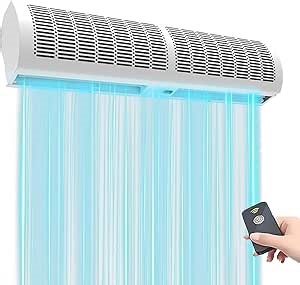 Air Curtain 24/36/48/60 Inch, 2 Speeds Remote control Air Curtain Super Power, Door Blower to Keep Flies Out, Air Curtains for Doors Commercial, 110V Unheated, Commercial Indoor Household