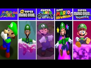 Evolution of Luigi Falling Dying in Poison, Super Mario Games (1996-2024)